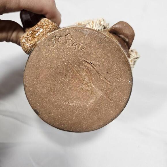 Vtg John Coiner Pottery Patty Graf Initialed Carved Face Mug Unique Quirky - Picture 7 of 8